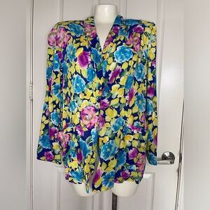 Vintage impressions floral lightweight blazer size medium